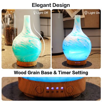 Porseme 150ml Glass Diffuser – Color Changing LED, Auto-Off