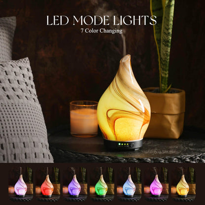 Porseme 150ml Glass Color-Changing Essential Oil Diffuser | Ultrasonic, Auto-Off