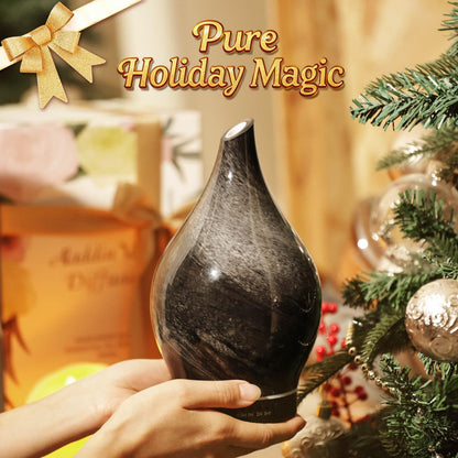 Porseme 150ml Glass Essential Oil Diffuser – Obsidian, Color Changing LED, 6h Ultrasonic