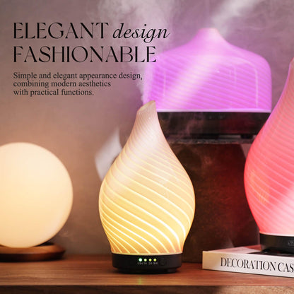 Porseme 150ml Glass Diffuser – Color Changing Ultrasonic Humidifier (Pure Pink)
