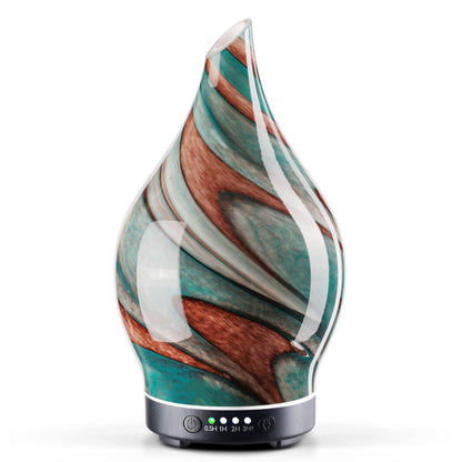 Porseme 150ml Glass Color Changing Essential Oil Diffuser – Teal Green, Ultrasonic Cool Mist