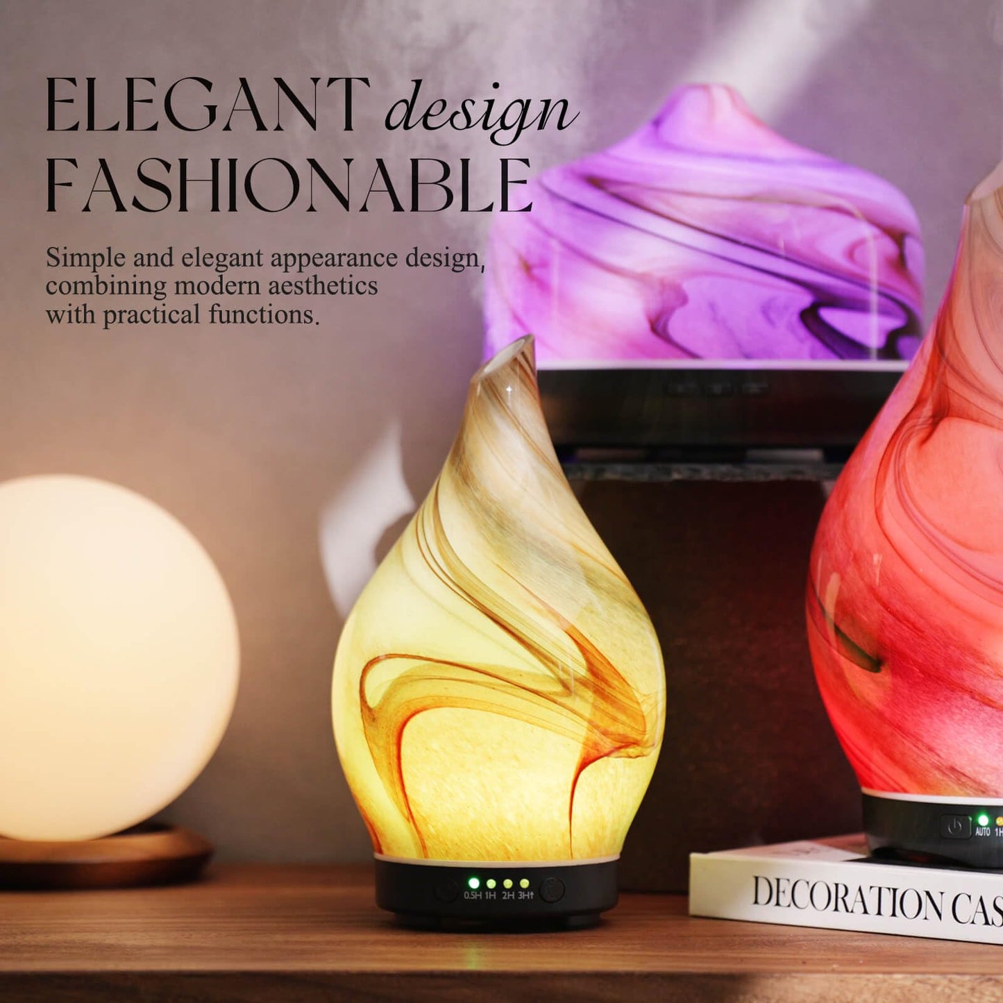 Porseme 150ml Glass Color-Changing Essential Oil Diffuser | Ultrasonic, Auto-Off