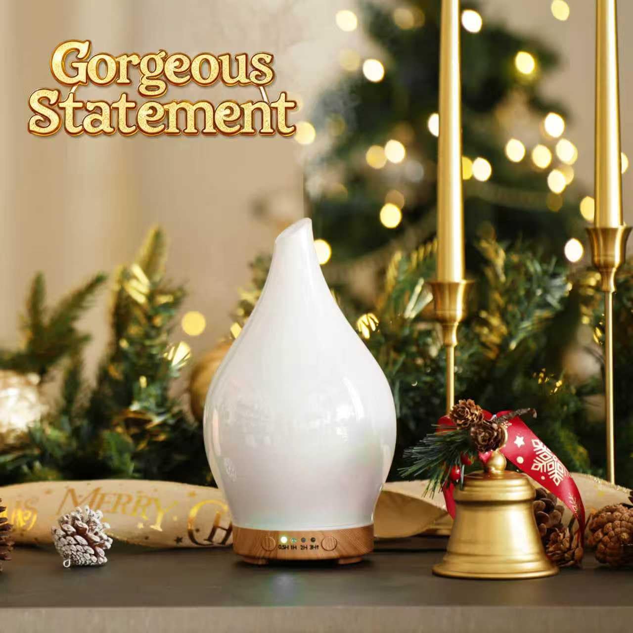 Porseme 150ml Glass Essential Oil Diffuser – Color Changing Aromatherapy Humidifier