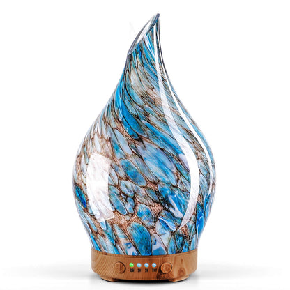 Porseme 150ml Glass Essential Oil Diffuser | Ultrasonic Humidifier, Auto-Off, LED Light