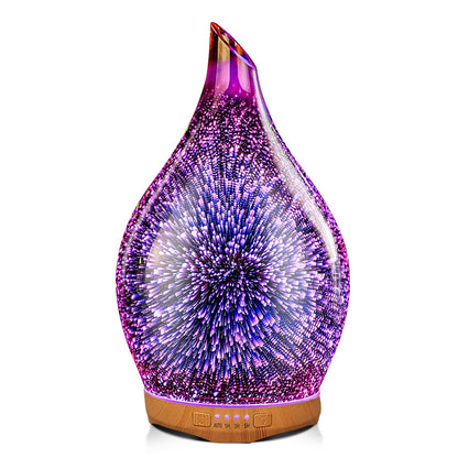 Porseme 280ml Essential Oil Diffuser – 3D Hand-Blown Glass, Ultrasonic Cool Mist, 7-Color LED, Auto Shut-Off