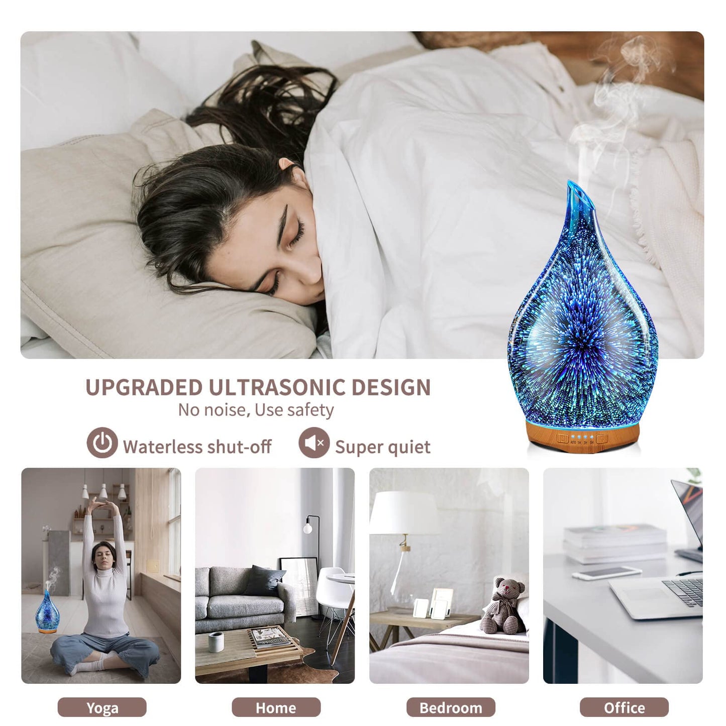 Porseme 280ml Essential Oil Diffuser - Ultrasonic Humidifier with Remote Control