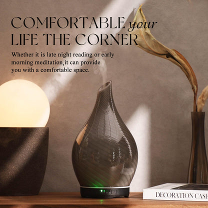 Porseme 280ml Glass Diffuser – Color Changing Aromatherapy, Auto-Off