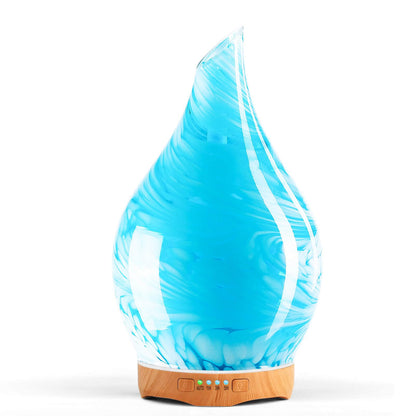 Porseme 280ml Glass Diffuser – Blue Wave, Color Changing LED, 7h Run Time
