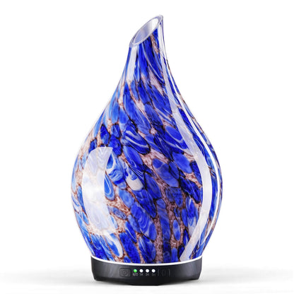 Porseme 280ml Glass Essential Oil Diffuser – Deep Blue, Color Changing, Ultrasonic Humidifier, Auto-Off