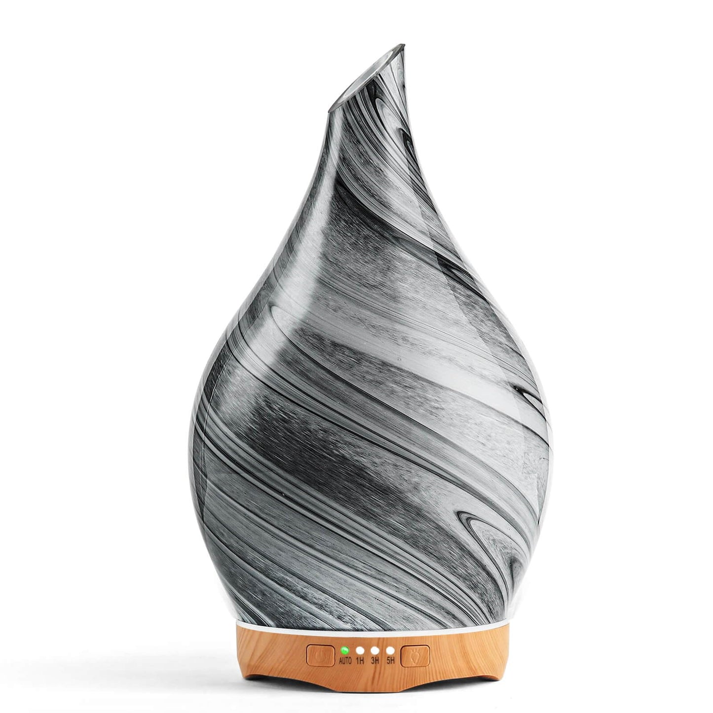Porseme 280ml Glass Essential Oil Diffuser – Color Changing LED, Ultrasonic Mist, Auto-Off (Ink)