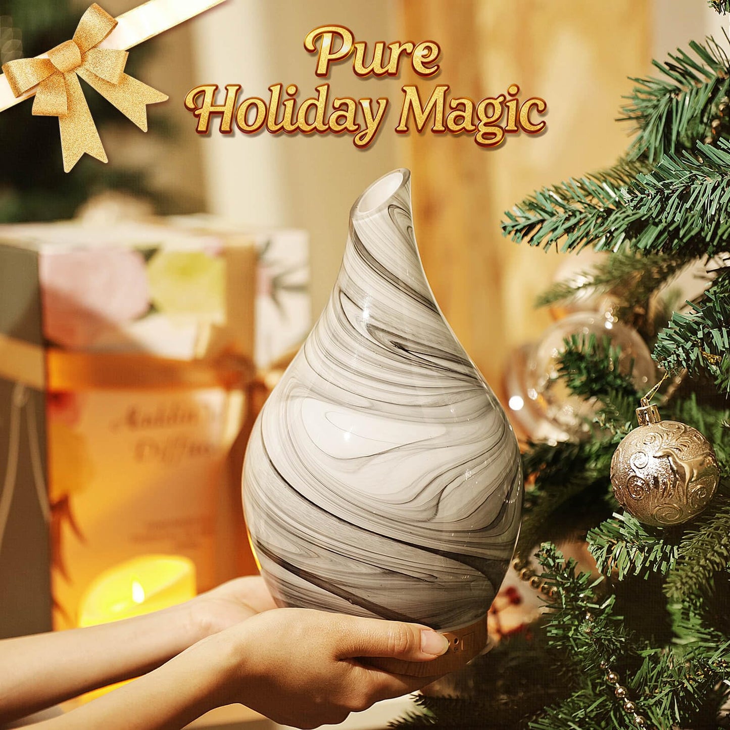 Porseme 280ml Glass Essential Oil Diffuser – Color-Changing LED, Auto-Off, 7h Runtime