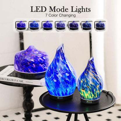 Porseme 500ml Glass Essential Oil Diffuser | Ultrasonic Cool Mist, Auto-Off