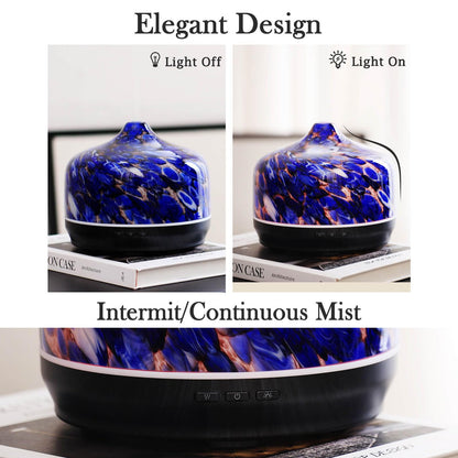 Porseme 500ml Glass Essential Oil Diffuser | Ultrasonic Cool Mist, Auto-Off