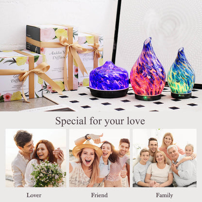 Porseme 500ml Glass Essential Oil Diffuser | Ultrasonic Cool Mist, Auto-Off