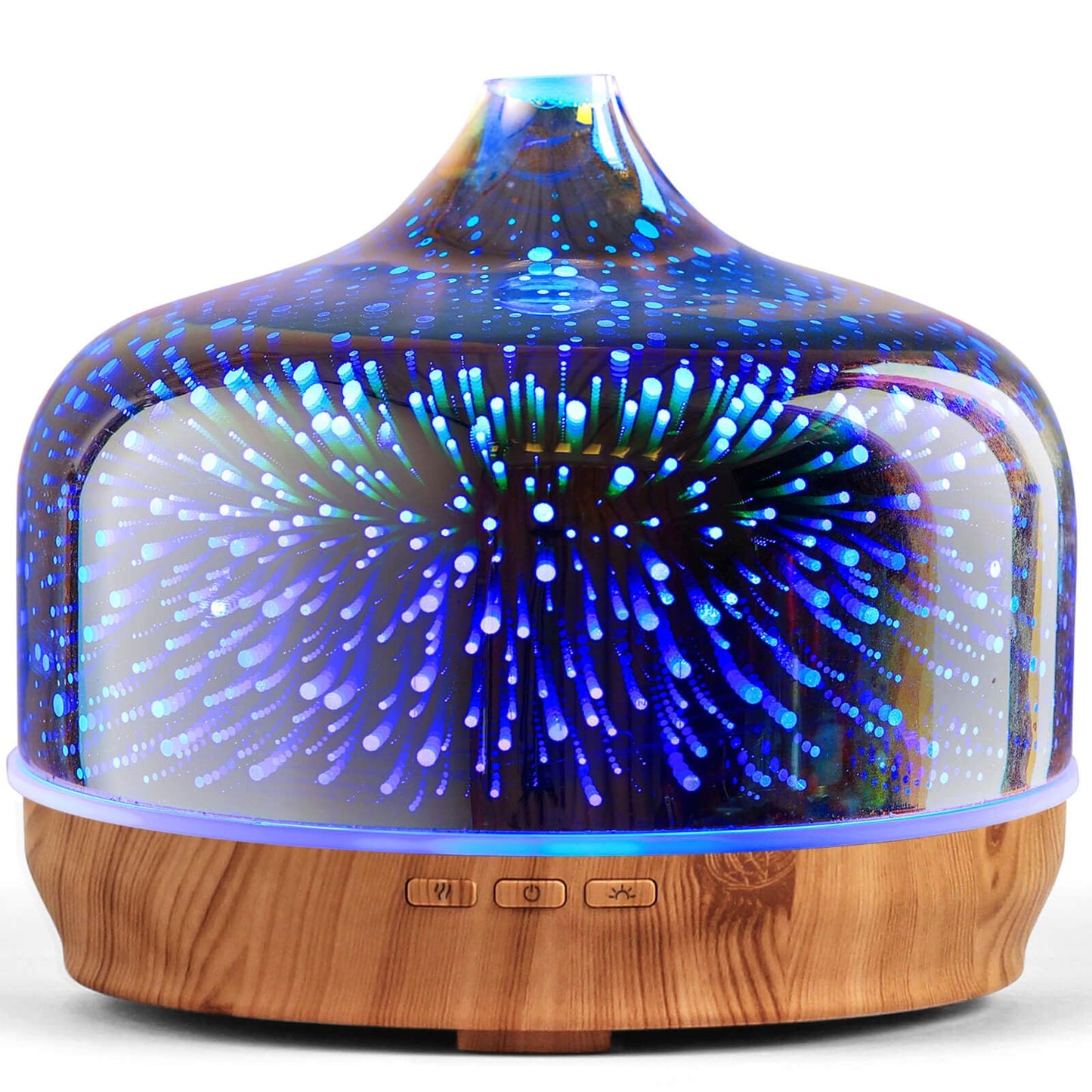Porseme 500ml Essential Oil Diffuser – 3D Glass Ultrasonic Humidifier with Auto Shut-Off