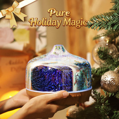 Porseme 500ml Essential Oil Diffuser – 3D Glass Ultrasonic Humidifier with Auto Shut-Off