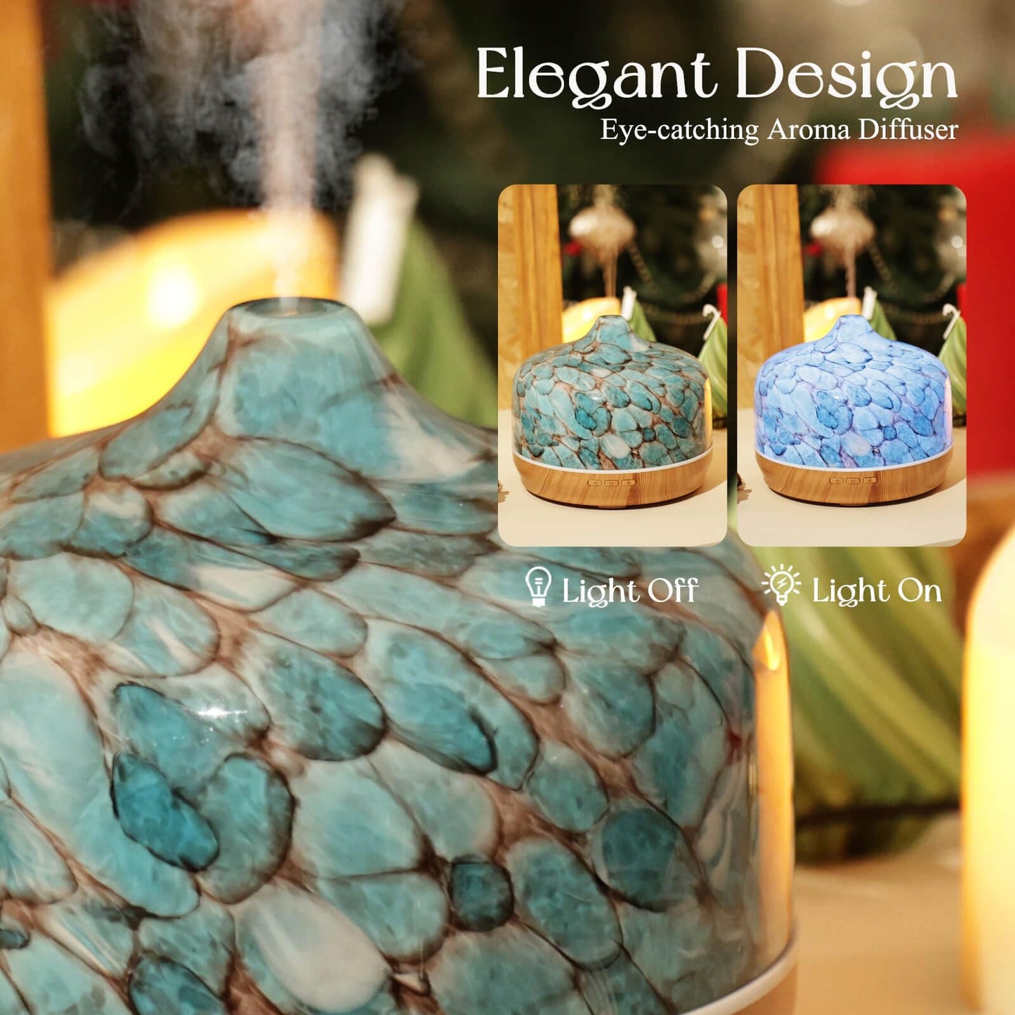 Porseme 500ml Essential Oil Diffuser - BPA Free, Auto Shut-Off, Remote