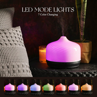 Porseme 500ml Glass Essential Oil Diffuser – Ultrasonic Cool Mist, Auto-Off (15-21h)