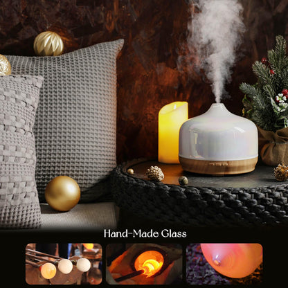 Porseme 500ml Glass Essential Oil Diffuser | Ultrasonic Humidifier