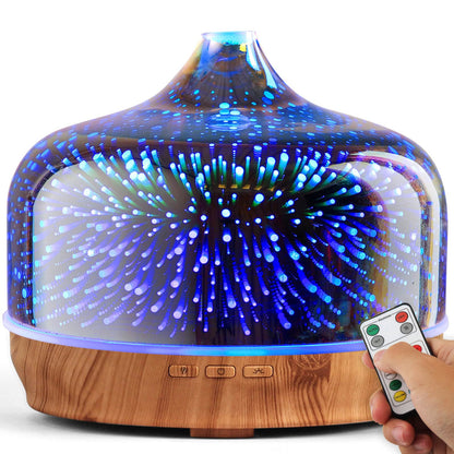 Porseme 500ml Glass Diffuser – Ultrasonic Cool Mist with Remote (15-21h)