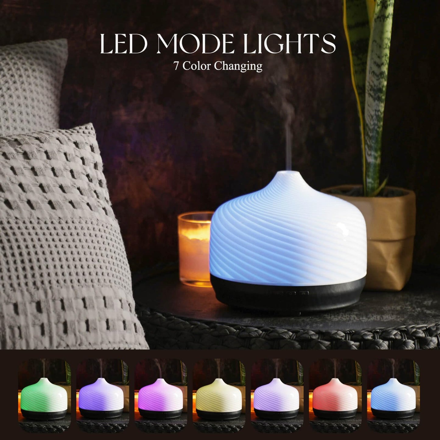 Porseme 500ml Glass Essential Oil Diffuser – Ultrasonic Cool Mist, Auto-Off