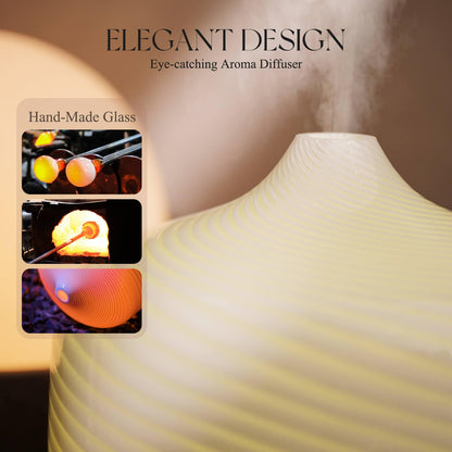 Porseme 500ml Glass Essential Oil Diffuser – Ultrasonic Cool Mist, Auto-Off