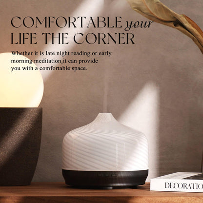 Porseme 500ml Glass Essential Oil Diffuser – Ultrasonic Cool Mist, Auto-Off