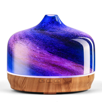 Porseme 500ml Glass Essential Oil Diffuser – Ultrasonic Mist, Auto-Off, Galaxy