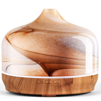 Porseme 500ml Glass Essential Oil Diffuser – Desert Starry Glass, Ultrasonic Humidifier, 15-21h Run Time