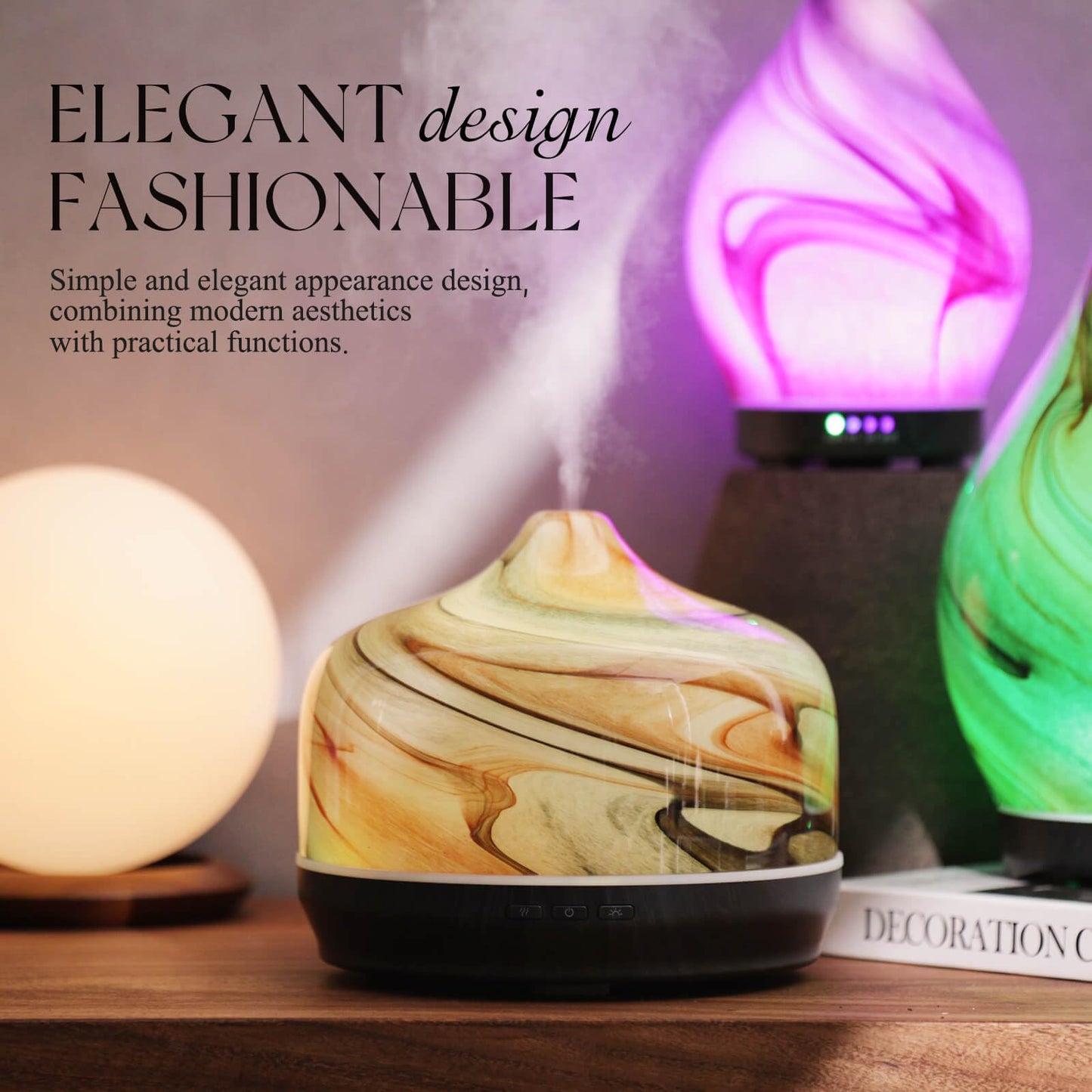 Porseme 500ml Glass Essential Oil Diffuser – Ultrasonic Humidifier, Auto-Off