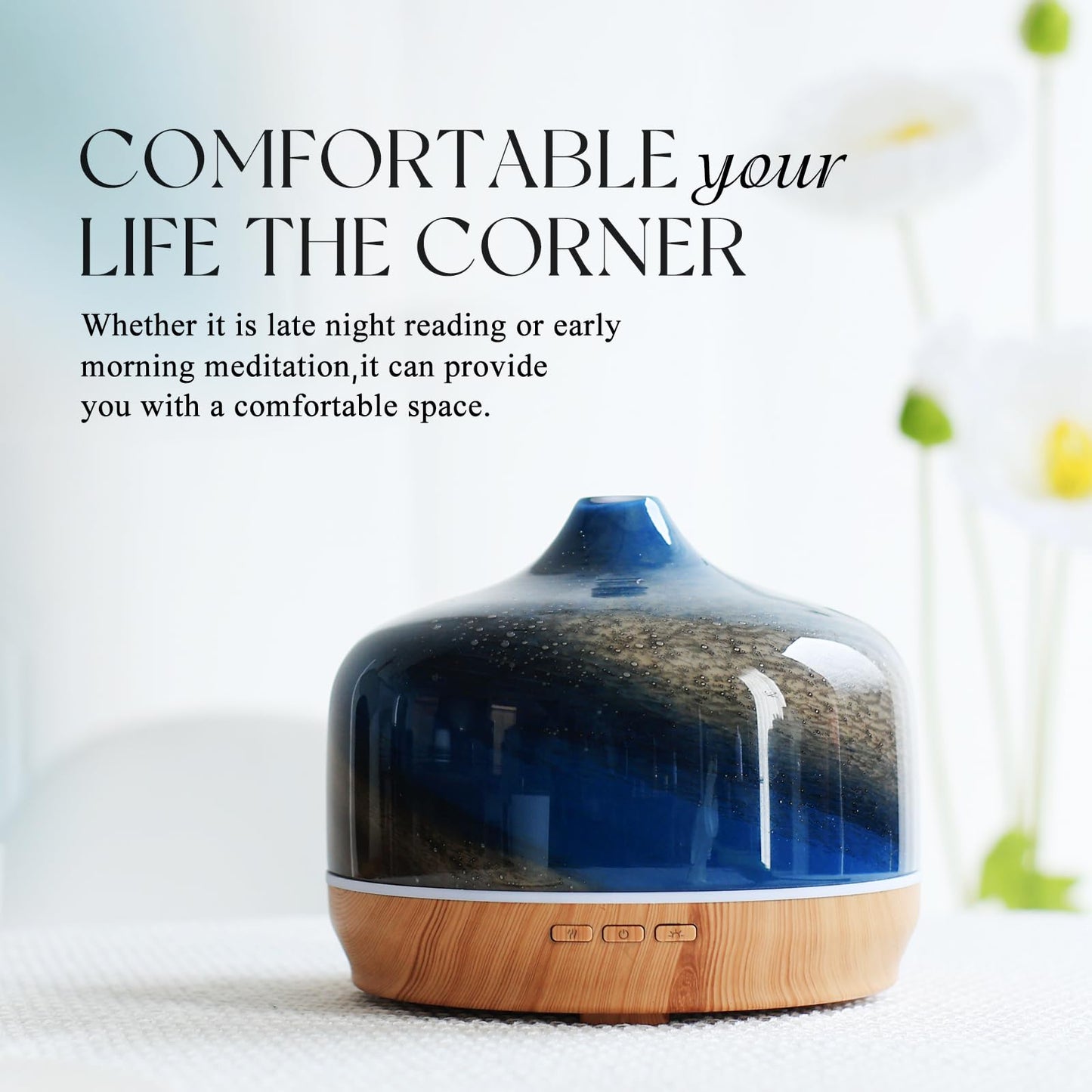 Porseme 500ml Glass Essential Oil Diffuser – Ultrasonic Mist, Auto-Off, Galaxy