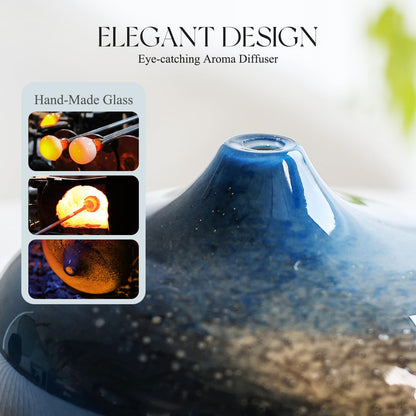 Porseme 500ml Glass Essential Oil Diffuser – Ultrasonic Mist, Auto-Off, Galaxy