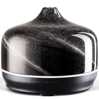 Porseme 500ml Glass Essential Oil Diffuser – Ultrasonic Cool Mist, Obsidian