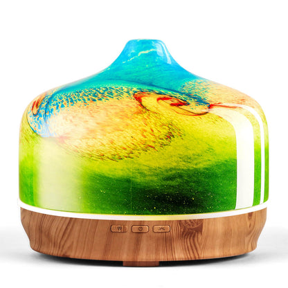 Porseme 500ml Glass Essential Oil Diffuser – Ultrasonic Cool Mist, Auto-Off, 15-21h (Blue Grass)