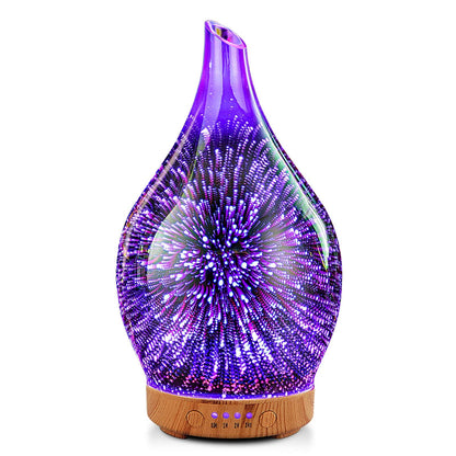 Porseme 100ml 3D Glass Essential Oil Diffuser – Ultrasonic Humidifier with Auto Shut-Off, 4H Timer, BPA-Free | Home Spa Yoga