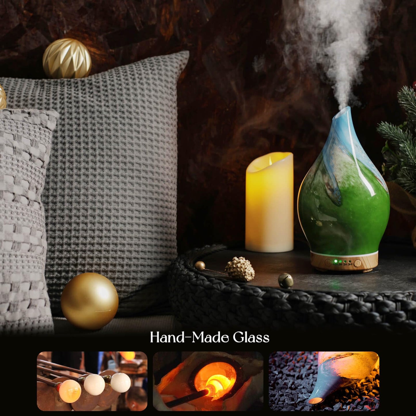 Porseme 150ml Glass Color-Changing Diffuser - Blue Grass