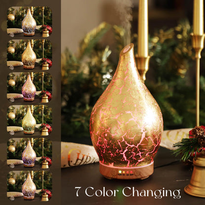 Porseme 150ml Glass Essential Oil Diffuser – Ultrasonic Humidifier with Auto Shut-Off