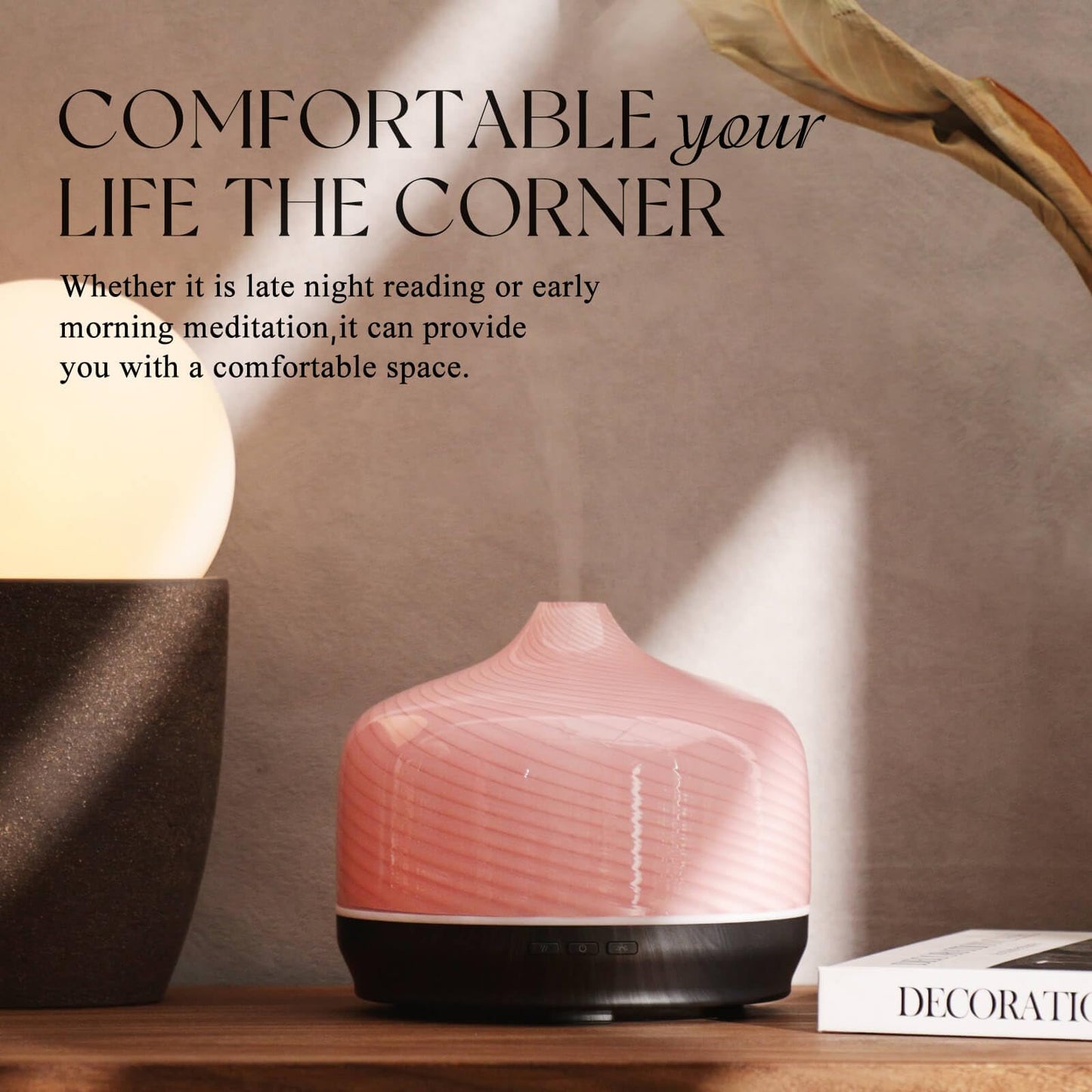 Porseme 500ml Glass Essential Oil Diffuser – Ultrasonic Cool Mist, Auto-Off (15-21h)