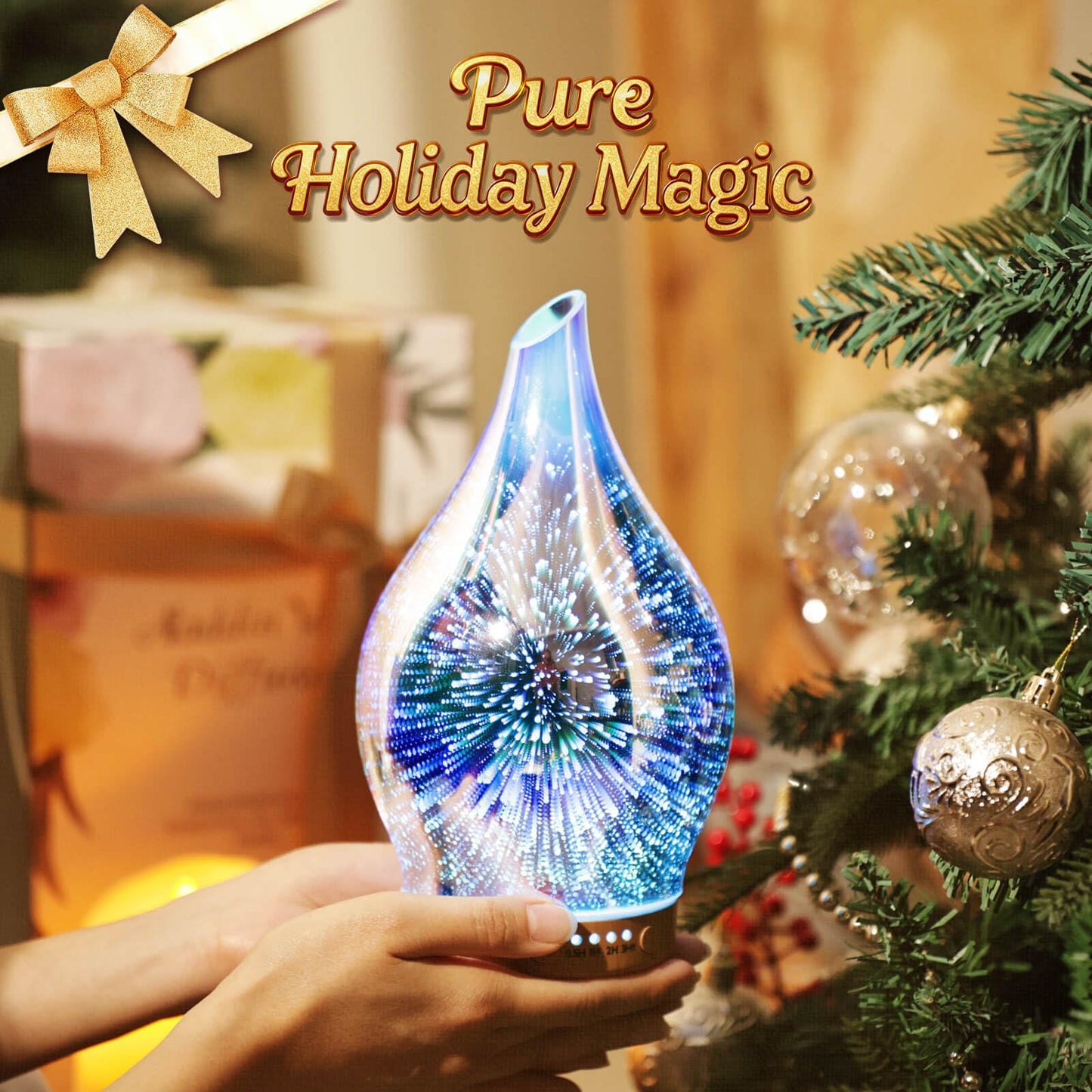 Porseme 150ml Oil Diffuser – 3D Glass Ultrasonic Humidifier | Auto Shut-Off