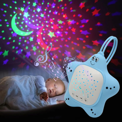 Portable Baby White Noise Sound Machine with Projector Night Light | Rechargeable & Travel-Friendly