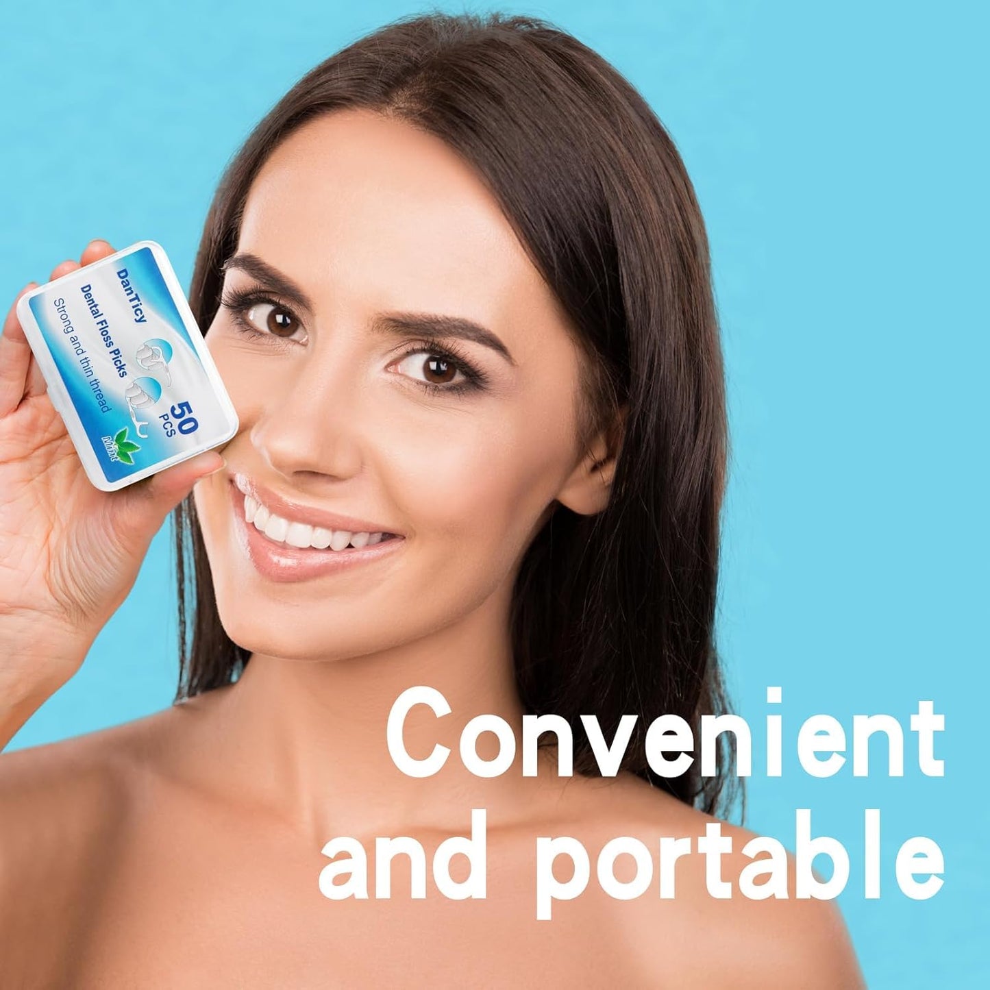 Extra Strong Dental Floss Picks | 50 Count x 4 Pack | Easy Grip Flosser for Adults | Fresh Mint