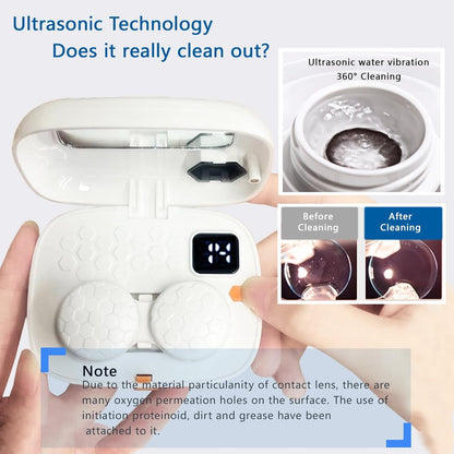 USB Ultrasonic Contact Lens Cleaner with Mirror – Soft, Colored, RGP & OK Lenses