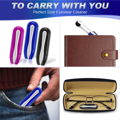 Portable Eyeglass Cleaner Kit (3PCS) – Carbon Fiber Tech for Glasses, Sunglasses & Screens | Travel & Office Use