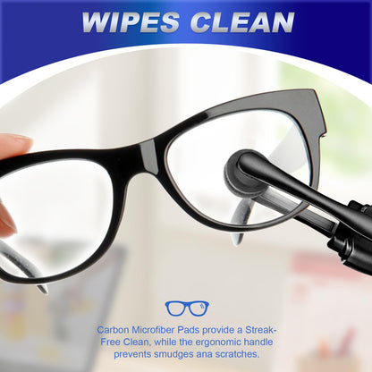 Portable Eyeglass Cleaner Kit (3PCS) – Carbon Fiber Tech for Glasses, Sunglasses & Screens | Travel & Office Use