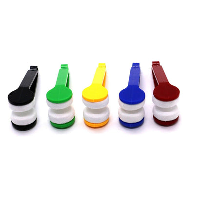 12 Pcs Mini Microfiber Glasses Cleaner Brushes – 7cm Handle, Random Color