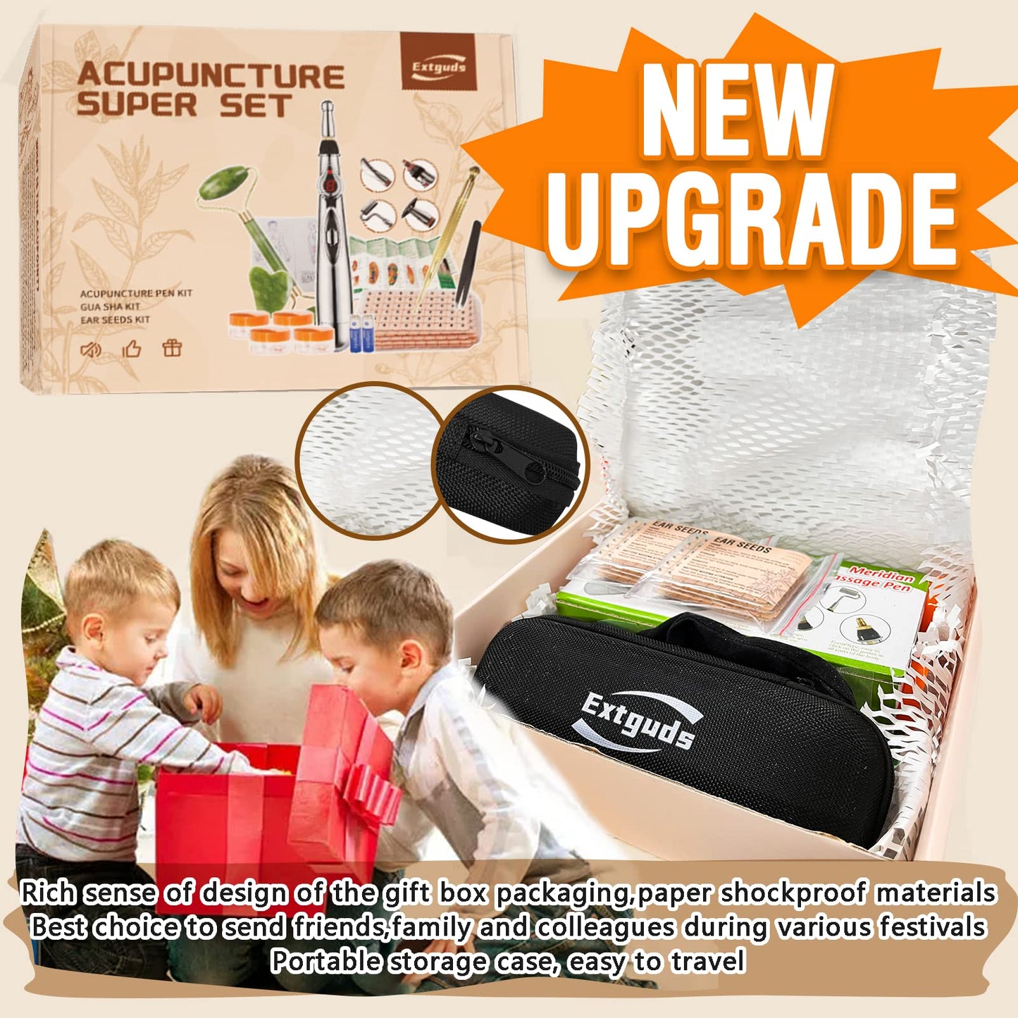 Acupuncture Super Set – 5-Head Pen, Gua Sha, Ear Seeds & Accessories