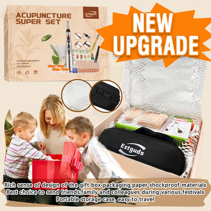 Acupuncture Super Set – 5-Head Pen, Gua Sha, Ear Seeds & Accessories