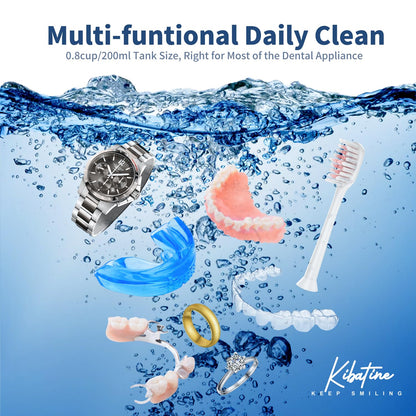 Ultrasonic Retainer Cleaner with UV Light – 45kHz Cleaning for Dentures, Aligners & Jewelry