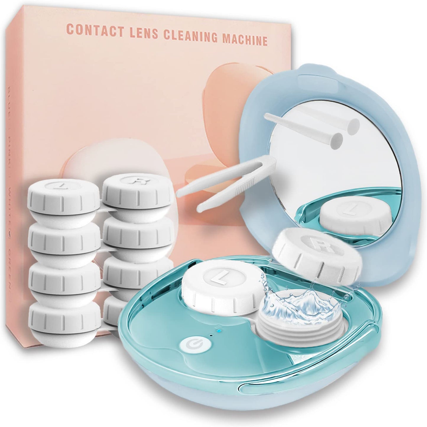 Portable Ultrasonic Contact Lens Cleaner with USB Charger (Blue)