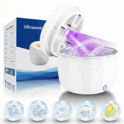 Portable Ultrasonic Retainer Cleaner – 42kHz Mini Cleaning Machine (Dental + Jewelry, 2025 Upgraded)